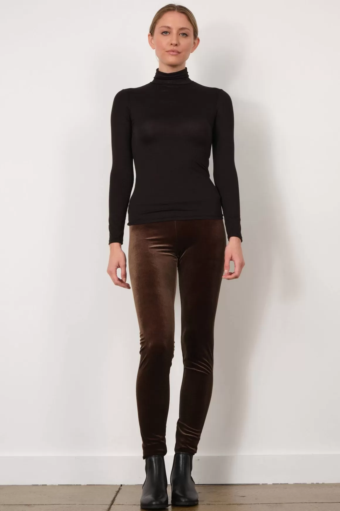 Pull On Skinny Velvet Olive | Avenue Montaigne Shop